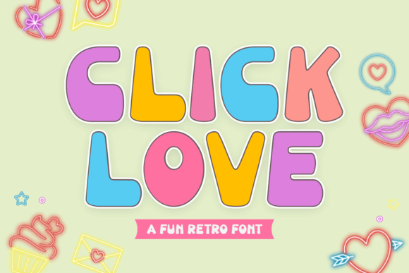 Click Love: The Retro Display Font for Playful Branding