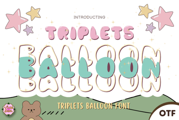 Triplets Balloons: A Whimsical Display Font for Branding